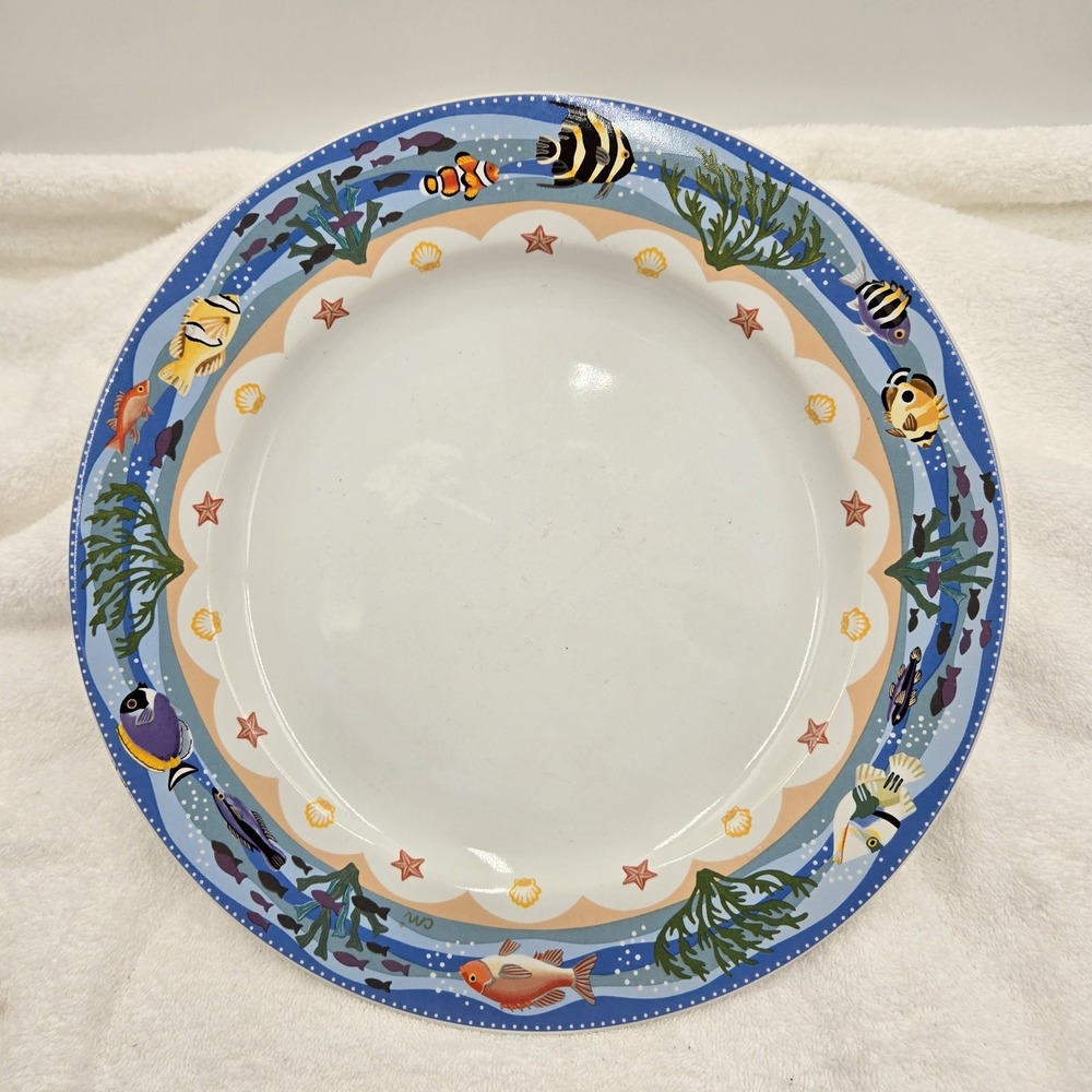 Sakura Coral Reef Dinner Plate 10 3/4" Ocean Fish Seascape Nautical Theme